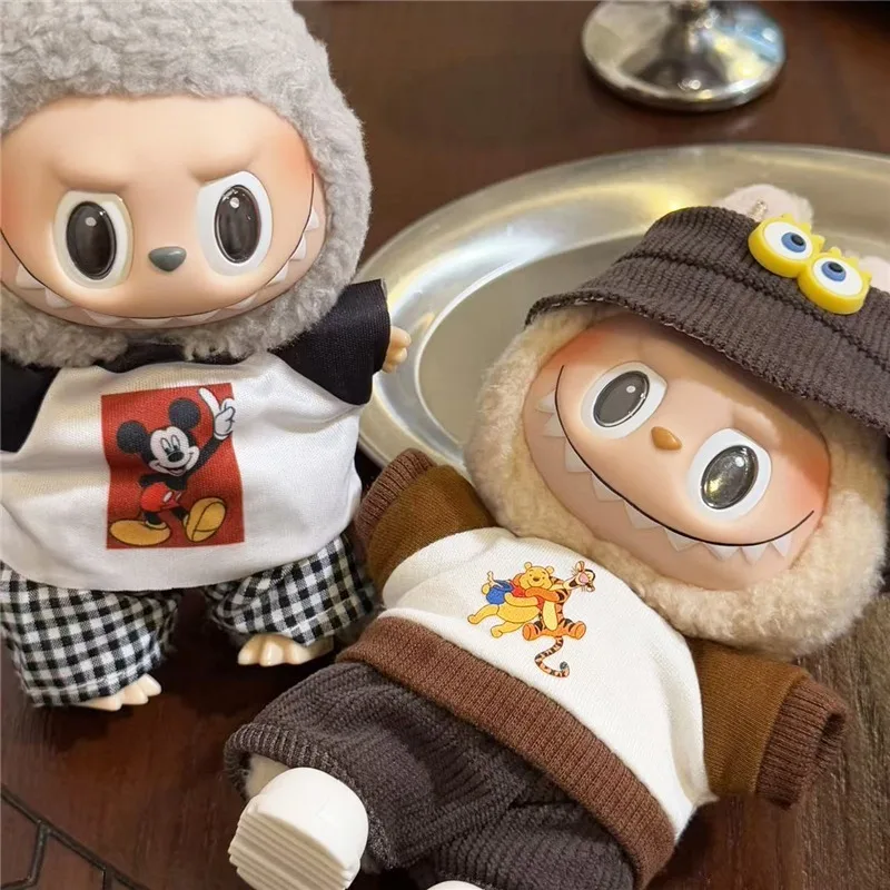 ชุดเสื้อผ้าตุ๊กตา Labubu ขนาด 15-17 ซม. สำหรับตุ๊กตาดิสนีย์ มิกกี้ มินนี่ เมาส์ ชุดตุ๊กตาผ้าพลัฌ สติทช์ วินนี่ เอเลี่ยน รองเท้า ชุดคอสเพลย์ อุปกรณ์เสริม