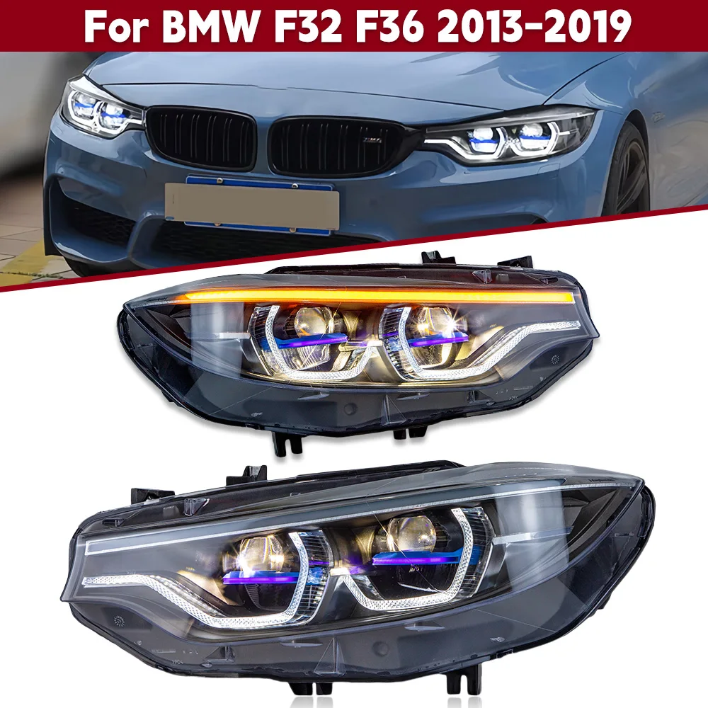 

High Quality For Bmw F32 Angel Eyes F36 Headlights 2013-21019 Upgrade Drl Daytime Running Lights Auto Headlamp Assembly 1Pair