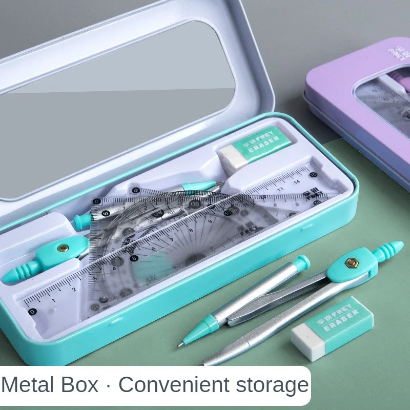 7 Pcs/set Mathematical Rulers Set Multi-function Professional Compass Ruler Drawing Tools School Supplies Students Stationery