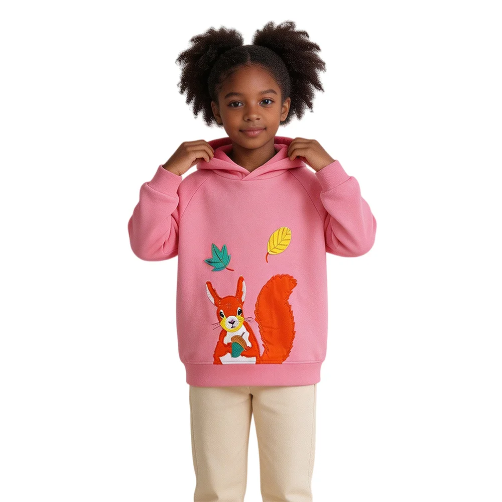 Jumping Meters Long Sleeve Girls Sweatshirts 2-7T Animal Applique Autumn Spring Toddler Kids Shirts Tops New Arrival