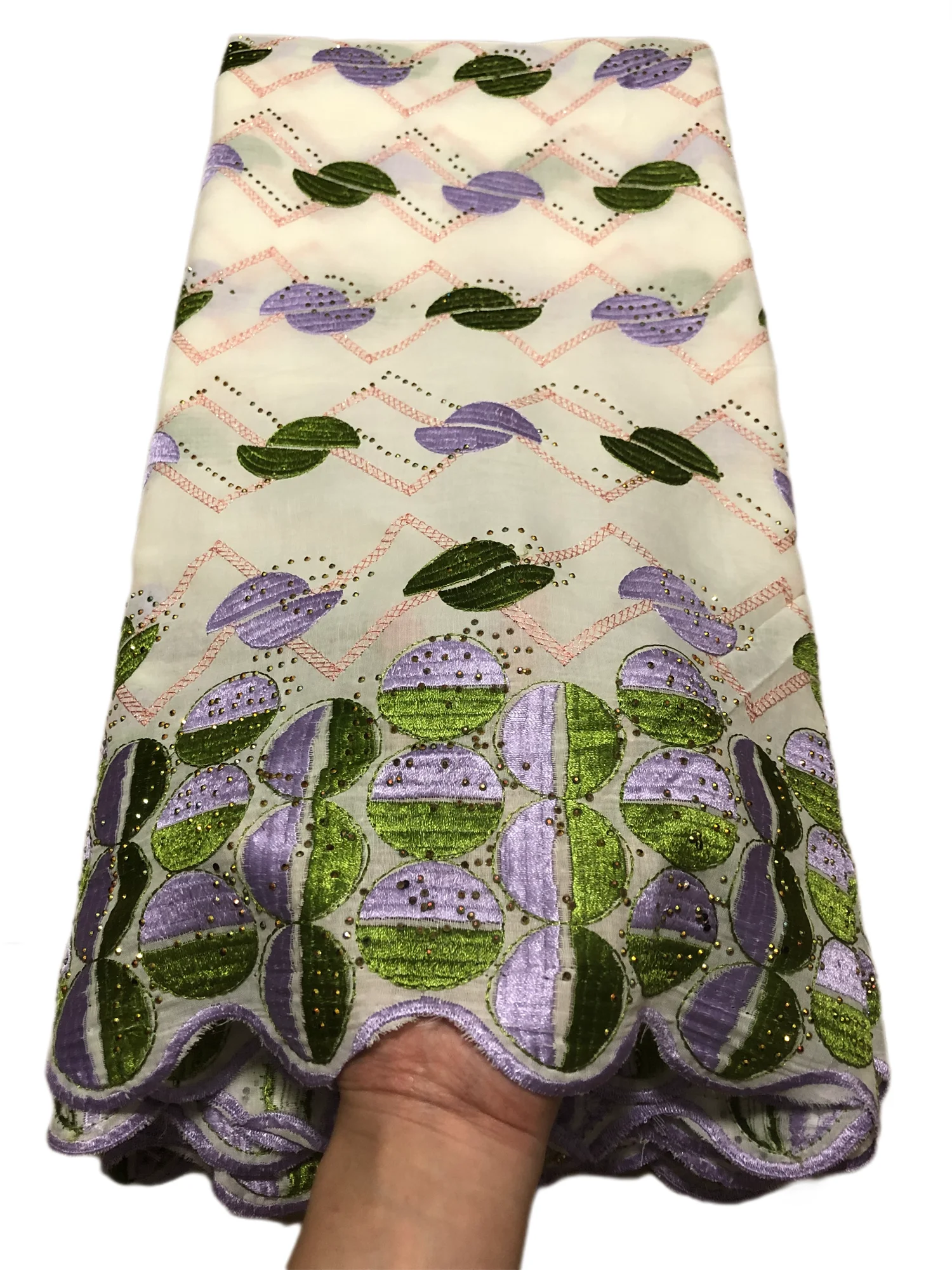 

Fashion Nigerian Cotton Lace Fabric with Stones 2025 High Quality African Swiss Voile Lace Fabric For Sewing Woman Party Dresses