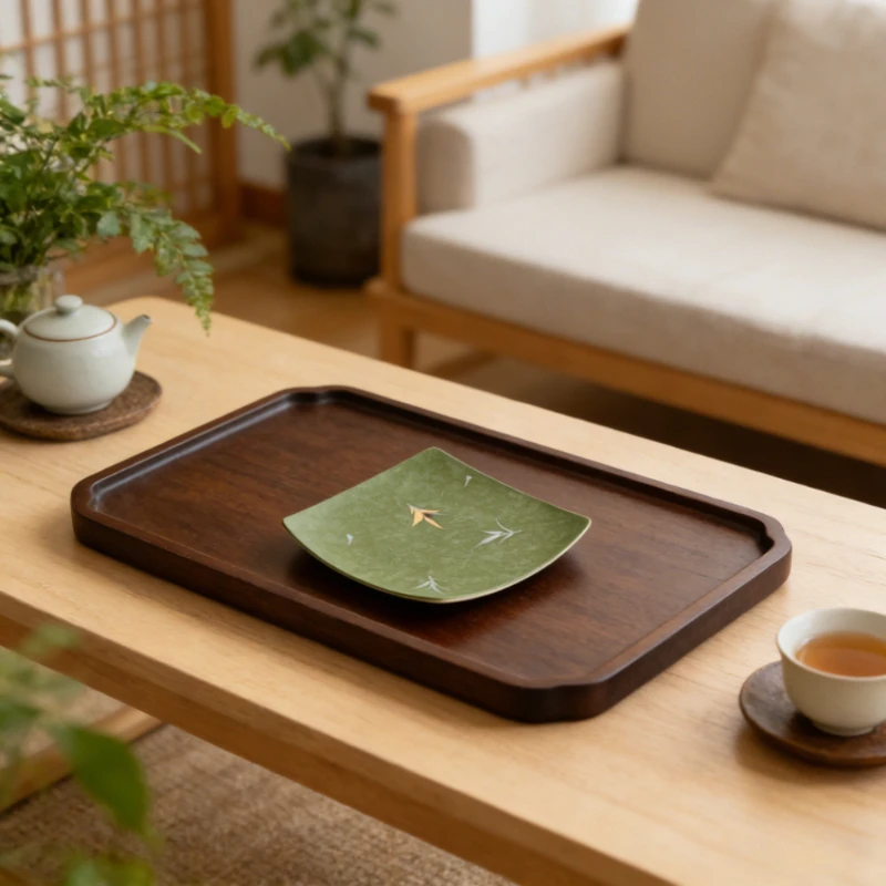 

Chinese Style Orange Green Ceramic Coaster Hand Painted Bamboo Leaf Tea Saucer Anti Scald Heat Resistant Cup Mat Exquisite Dish