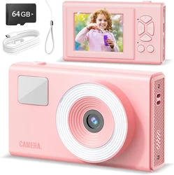 Kids Camera Three Color Fill Light Kids Camera With 64GB Card 1080P Video Recorder Educational Toys Birthday Gifts For Boy Girl