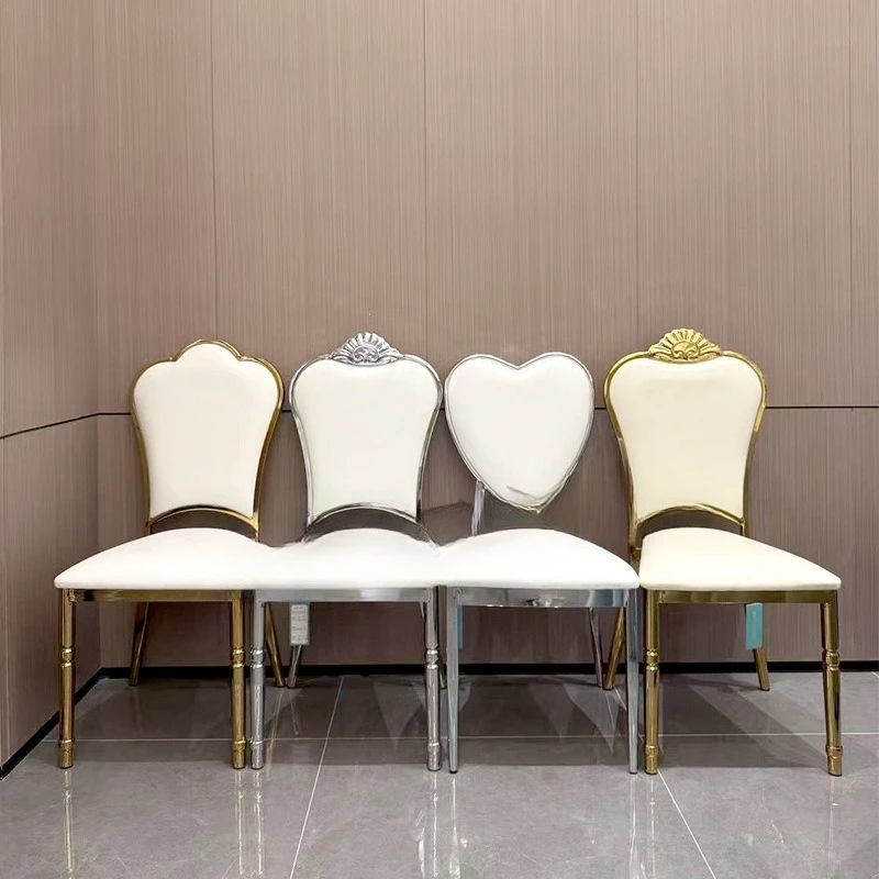 

Wine hall sun chair household electroplated gold and silver back chair wedding chair restaurant dining soft bag