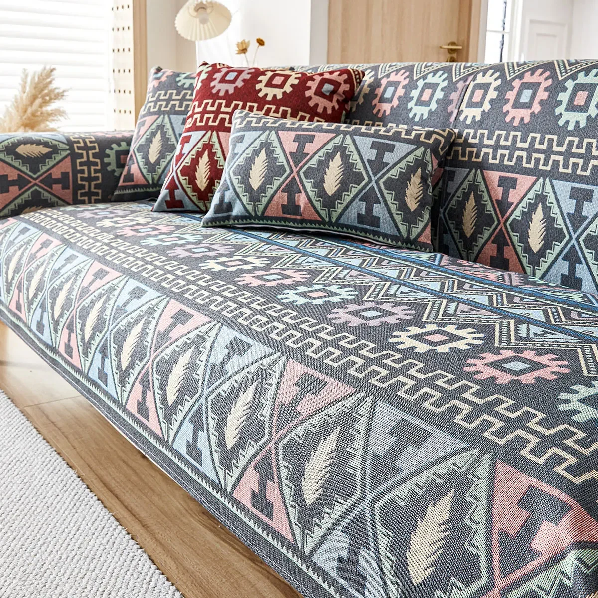 

Four Seasons Universal Non-Slip Pure Cotton Fabric Cushion Simple Modern 2024 Leather Sofa Cover Cover ClothSofa Cushion Cotton