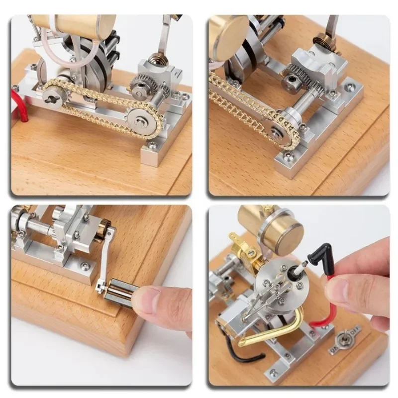 Scooter Motorcycle Single Cylinder Engine Model Operable for Teaching Enthusiast Collection DIY Display