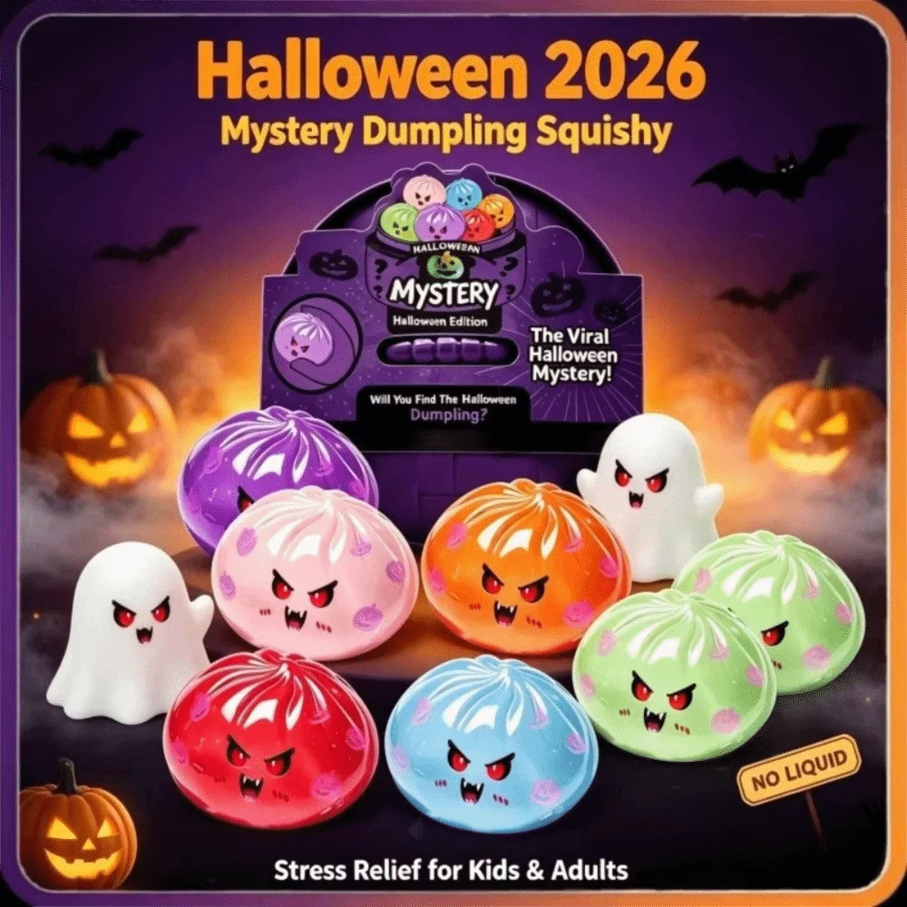 Glitter Halloween Squishy Slow Rebound Slow Rising Dumpling Squishy Colorful PU Material Steamed Bun Squishy Pinch Play