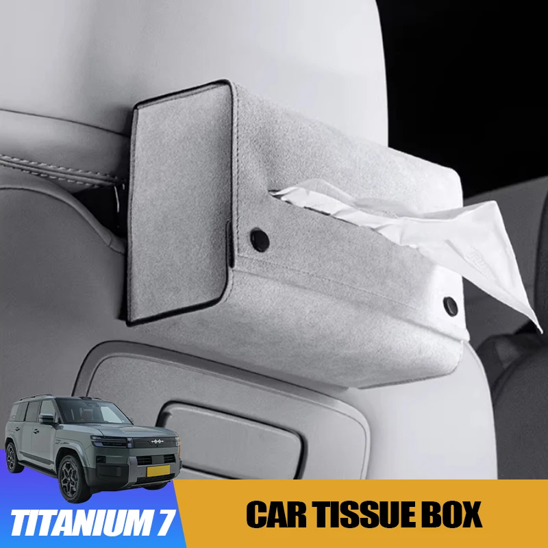 

Suede Car Tissue Box for BYD Leopard 7 Titanium 7 Seat Back Elastic Strap Mount Universal Tissue Interior Decoration Accessory