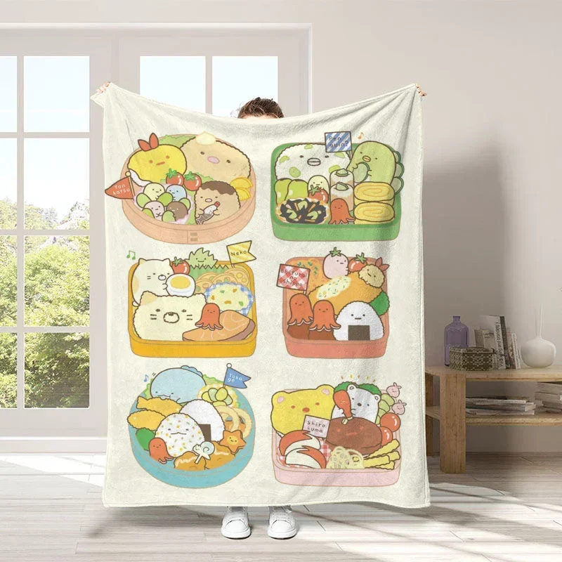 Fluffy Blanket Sumikko Gurashi Sofa Camp Nap Bedspread Soft Cozy Blanket Fleece Home Textile Birthday Gift Blanket Bedroom Decor