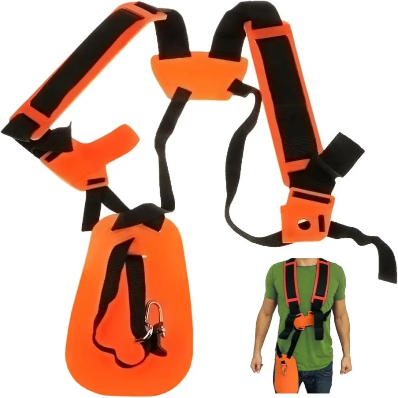 1 set of mower straps with hooks and safety buckles, 16.1 * 5.9 inches, comfortable double shoulder nylon straps