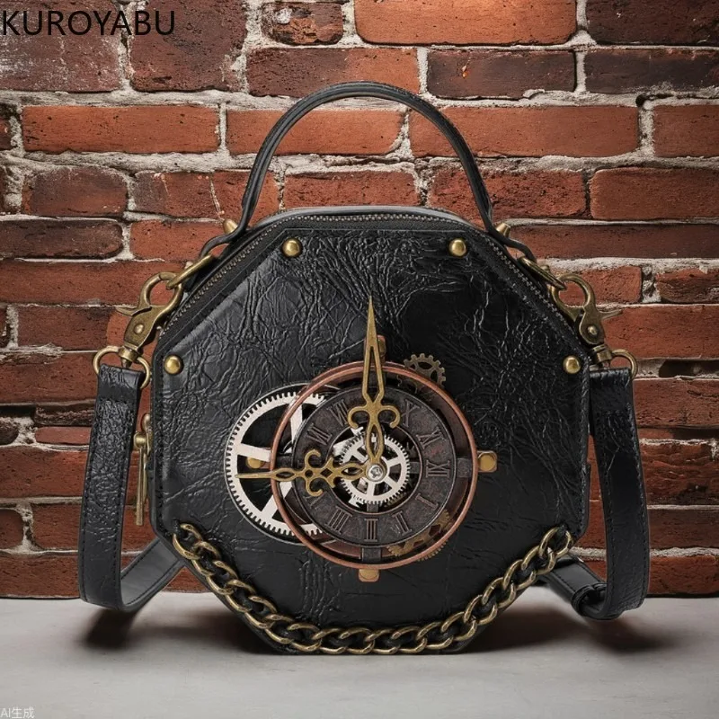 

Goth Leather Clock Y2k Bags Women Streetwear Fashion Shoulder Bags Vintage Handbags Messenger Punk Crossbody Bag Bolsos De Mujer