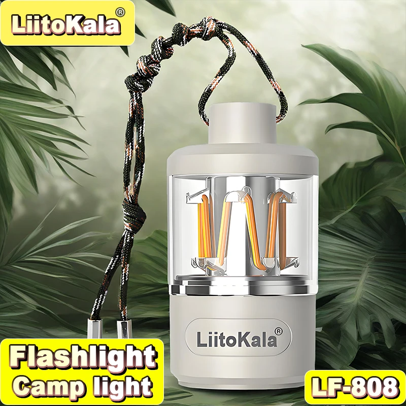 

LiitoKala Multi-Function Camping Lamp, COB Warm/White/XTE Modes, USB-C Rechargeable, Memory Feature, IP44 Outdoor