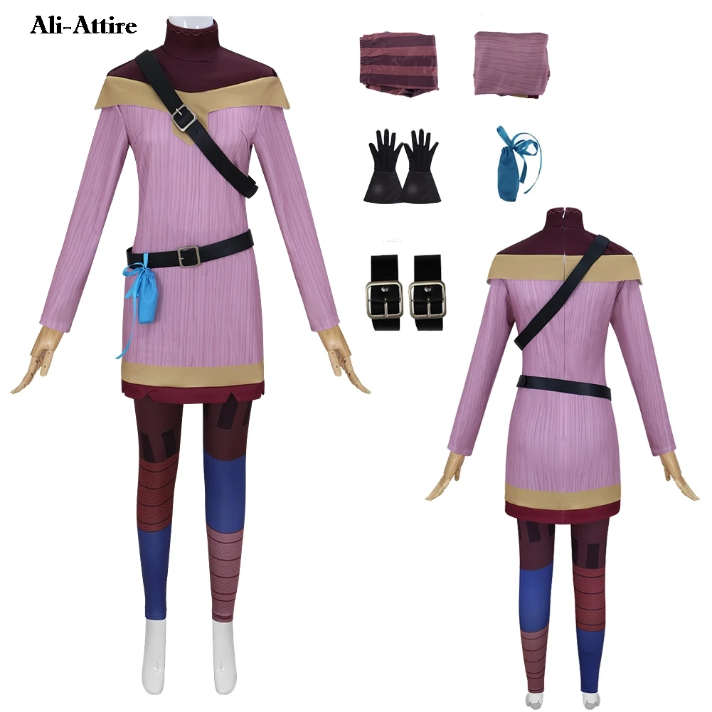 

Cartoon Princess Cosplay Cassandra Top Socks Clothes Party Disguise Roleplay Halloween Costume Carnival Outfits Suit For Women