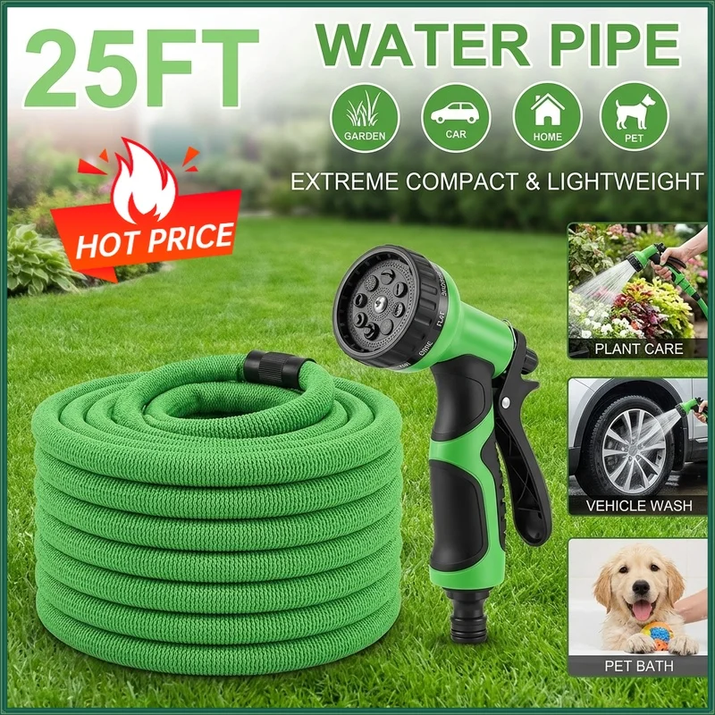 2026 Expandable Magic Hose, High-Pressure Car Wash, 7Water Spraying Functions, Water Gun, Home Garden Watering Hose Garden Hose
