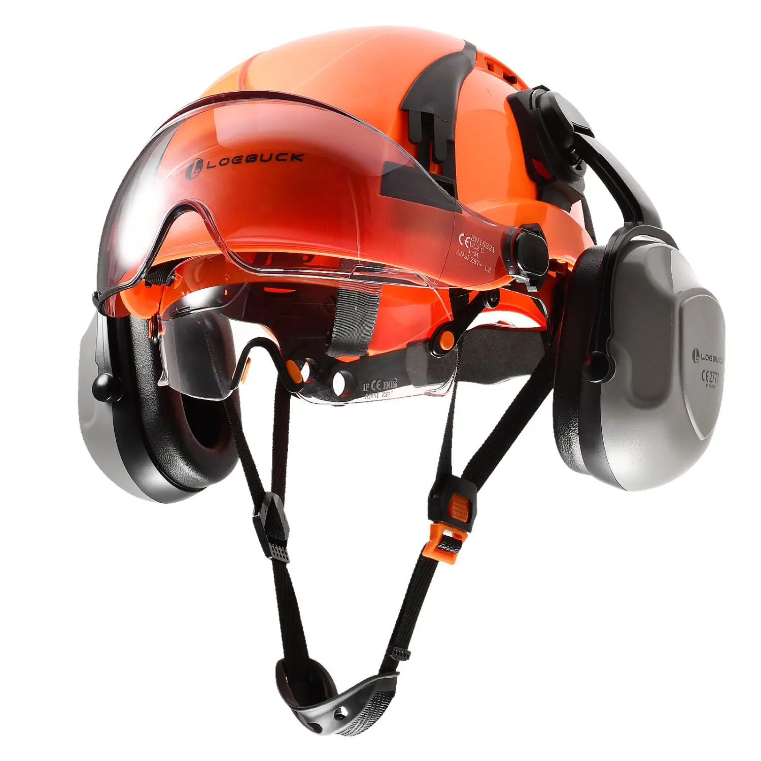 LOEBUCK ABS Hard Hat with Double Goggles and 30 DB Sound Insulation Earmuff Protection, MB09 Work Construction Helmet Set