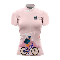 EXTREME HOBBY Summer Women's Short Sleeve Breathable Quick Drying MTB T-shirt Ciclismo Outdoor Bicycle Cycling Suit Bike Jersey