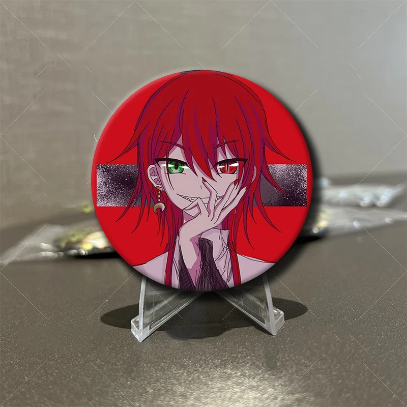 58mm New Anime Ragna Crimson Rebecca Pins,Round Cartoon Badge,Tinplate Brooches,Breastpin