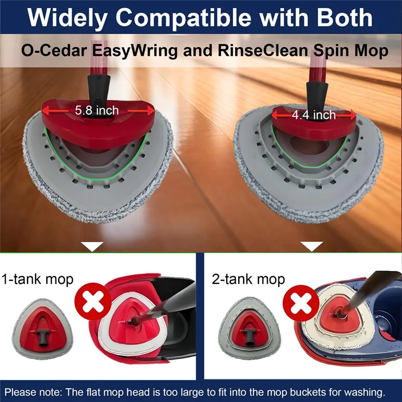 【Flash-Sale!】Microfiber Mop Head Refill For O-Cedar Flat Mop Head Replacements For Ocedar For O-Cedar Easywring And Rinseclean S