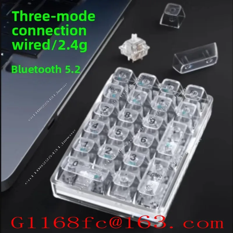 F21 Wired Wireless Bluetooth Transparent Mechanical Numeric Keypad