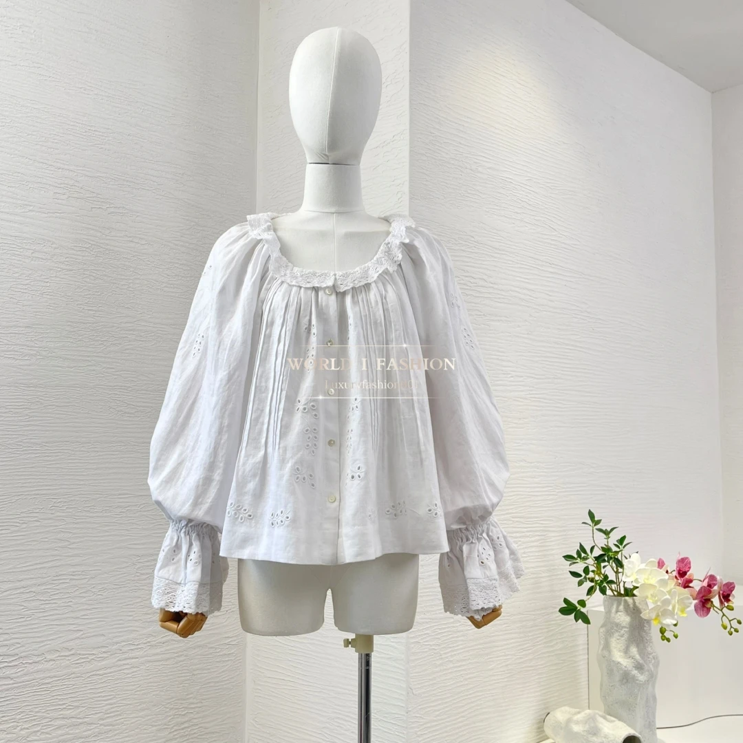 

Studio White Lace Patchwork Blouse Tops