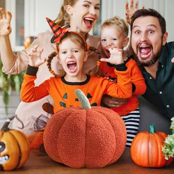 Pumpkin Shaped Throw Pillow Teddy Fleece Stuffed Pumpkin Decoration Pillow Creative Special-Shaped Sofa Cushion Room Decoration