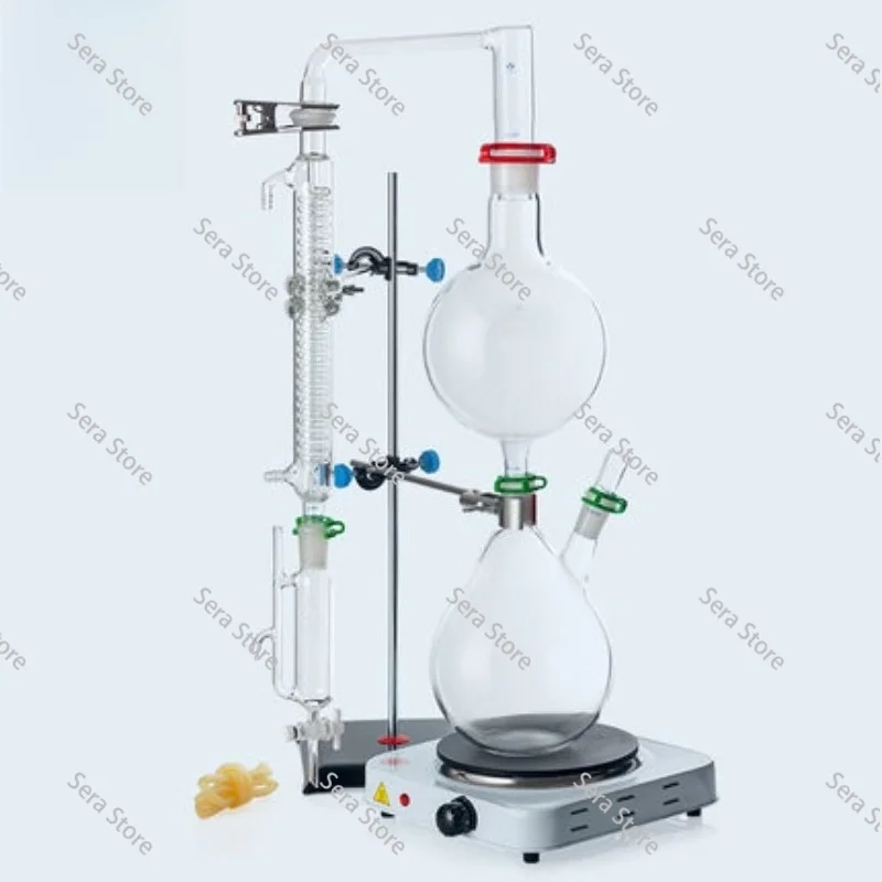 Oil Extraction Separator Device Essential Oil Distillation Extraction Device Complete Set of Laboratory Steam Glass Still