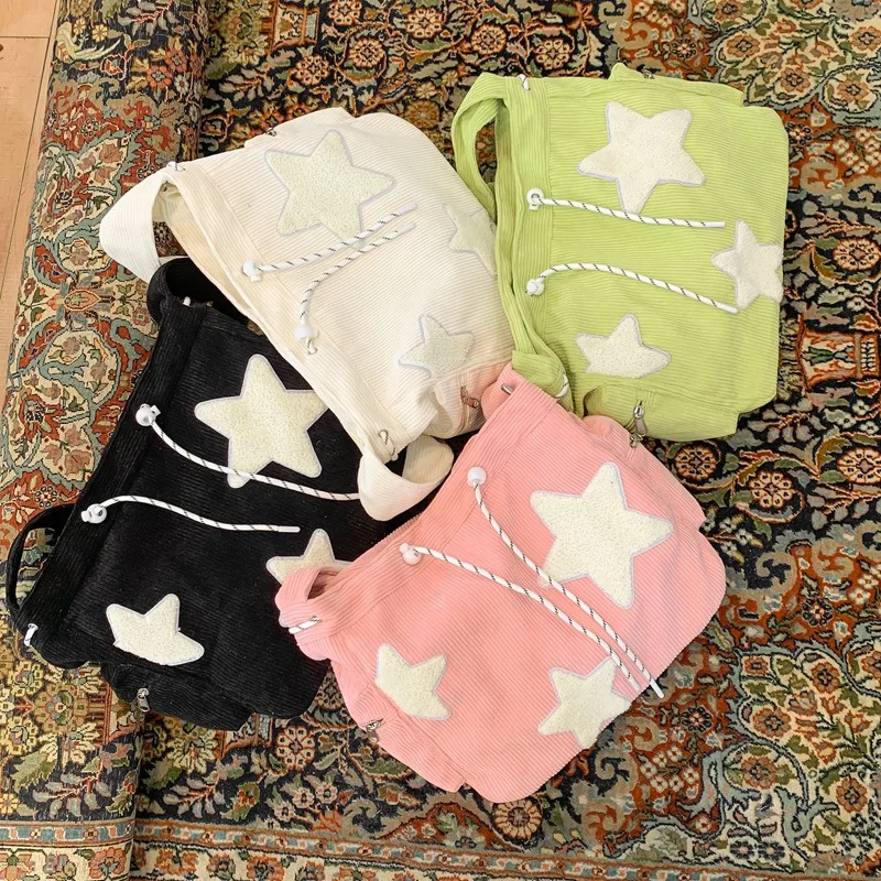 

Women's Bag Star Personalized Cool Fashionable Versatile Shoulder Bag Shopping Travel Large Capacity Canvas Bag Women's Gift