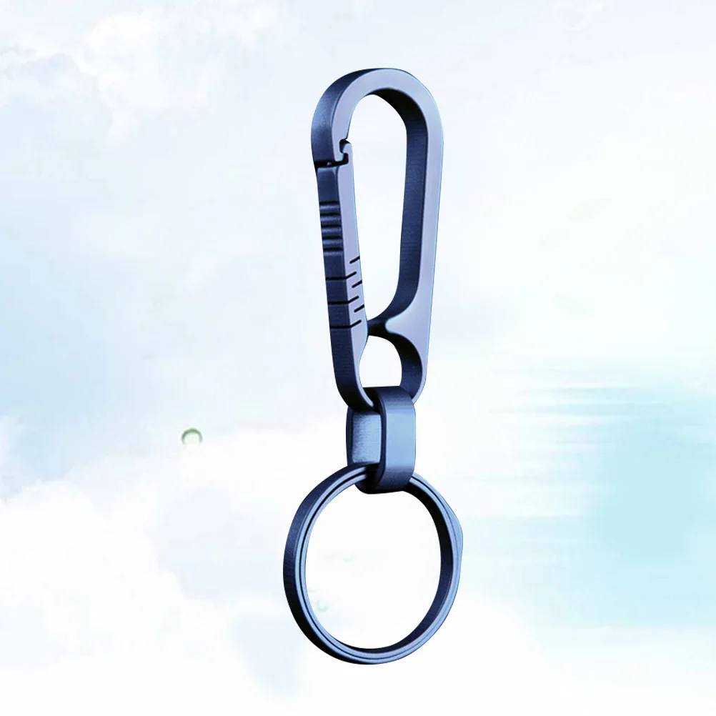 الخصر على ظهره مشبك سبائك التيتانيوم Tc4 سلسلة المفاتيح خفيفة الوزن لمفاتيح السيارة معلقة في الهواء الطلق والعتاد الأزرق كامل التصنيع باستخدام الحاسب الآلي