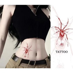 2023 Darkly Rose Spider Waterproof Temporary Tattoo Stickers Flower Arm Girls Lasting Art Fake Tattoos for Men Women Tatuagem