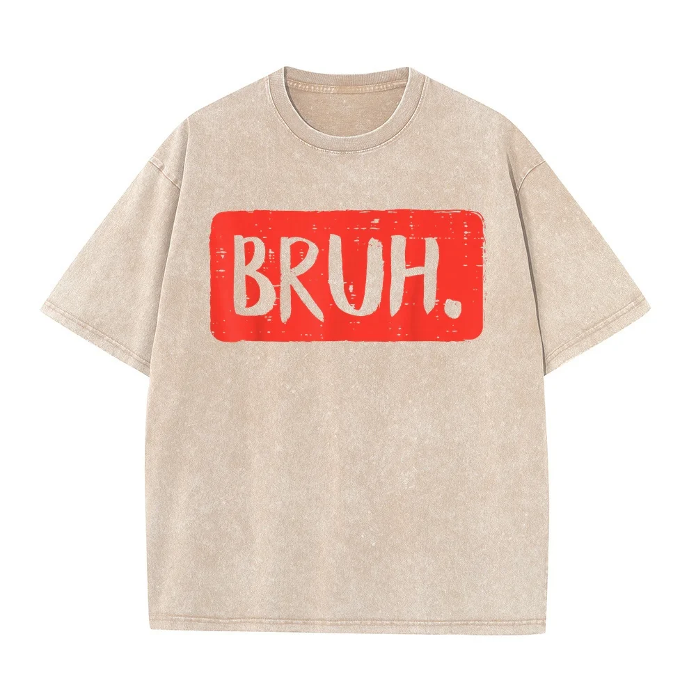 Bruh Funny Saying Meme Bro Mom Slang Boy Girls Teens Youth T-Shirt Short Sleeved For Men Clothes Printed Graphic T Shirt Sleeve