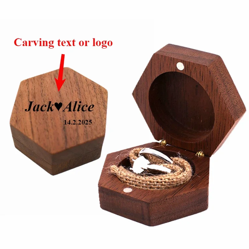 

Engrave Your Name or Logo on This Hand-crafted Black Walnut Jewelry Box - Perfect for Weddings and Special Occasions