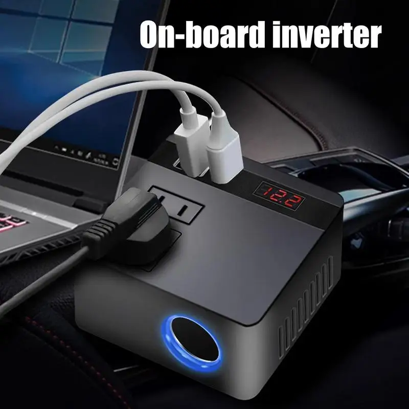 Vehicle Inverter For Laptop Household Car Socket Electric Car Charger 150W Quick Charging For Travel Air Compressor