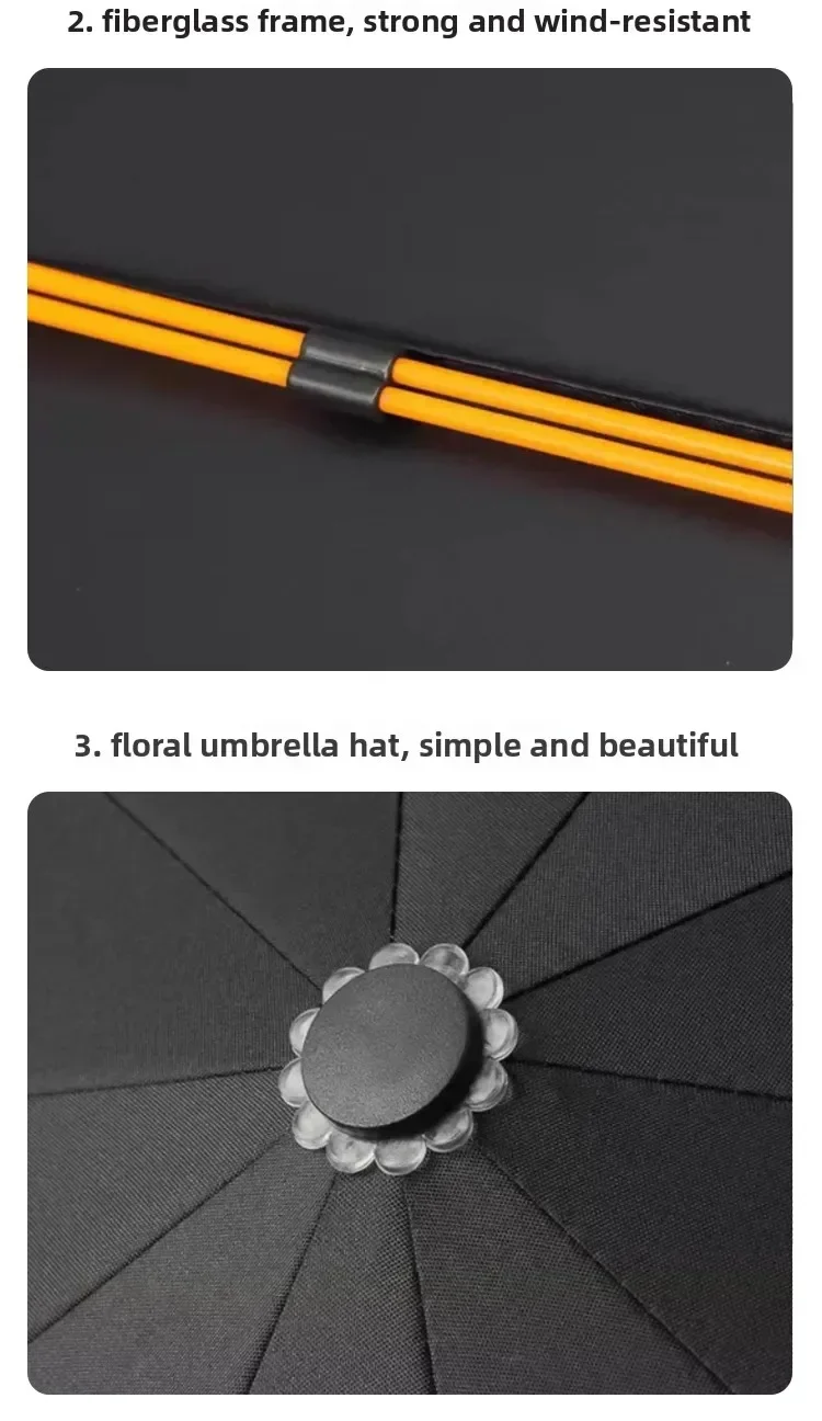 Extra Large Reinforced Wind-resistant Rain-resistant Dual-purpose UV-resistant Fully Automatic Ring-buckle Umbrella