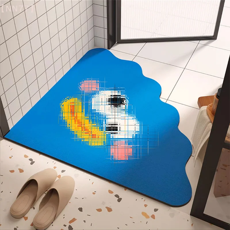 Creative Cartoon Bathroom Entrance Diatomaceous Earth Absorbent Floor Mat Foot Pad