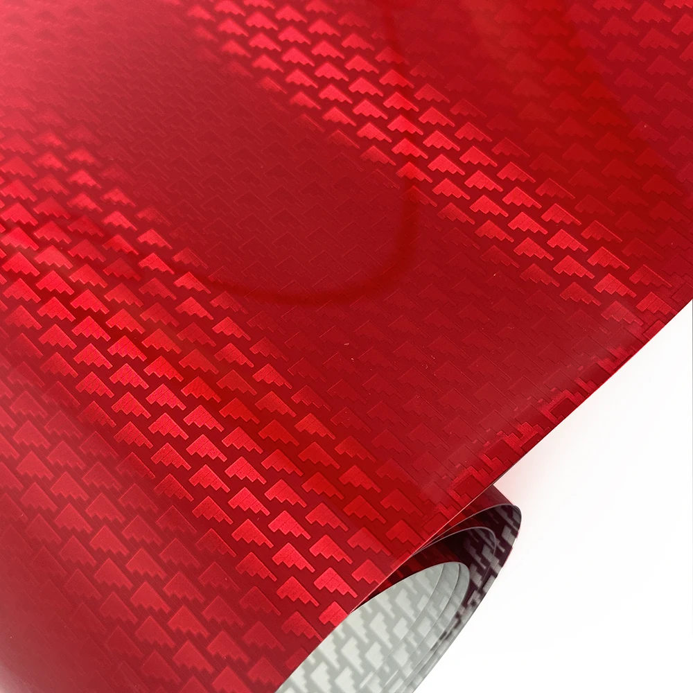 High Glossy Red Aircraft Pattern Plated Carbon Fiber Film Car Wrap Vinyl Sticker for Car Tuning Color Stickers Adhesive Decal