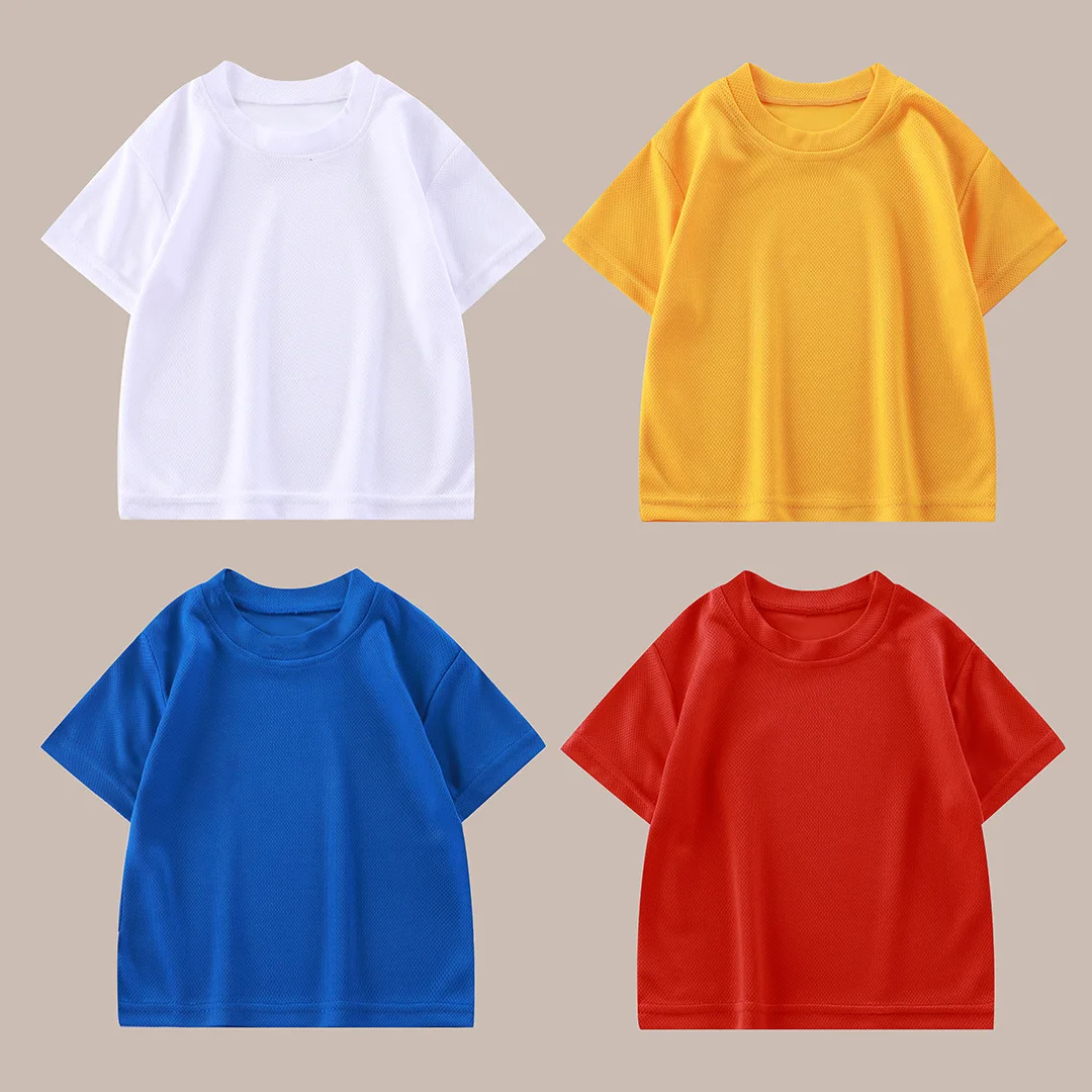 Kids Summer Boy Girl T-shirt Solid Cotton Breathable Teenager Short Children Shirt For Child Korean Top