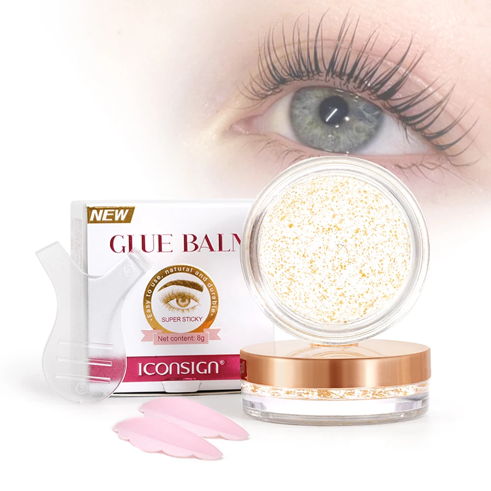 New Arrivals ICONSIGN Eyelash Glue Balm For Lash Lifting Fast Fixing Shape Brow Waterproof Extensions Glue 24K Gold Foil Makeup