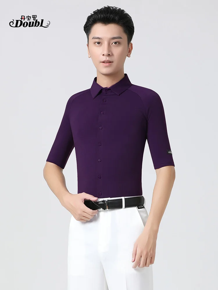 มาตรฐานแห่งชาติ 2025 เครื่องแต่งกายเต้นรําชายเสื้อกลางแขนบอลรูมเต้นรําเครื่องแต่งกายคู่เต้นรําเครื่องแต่งกาย Modern Dance Top