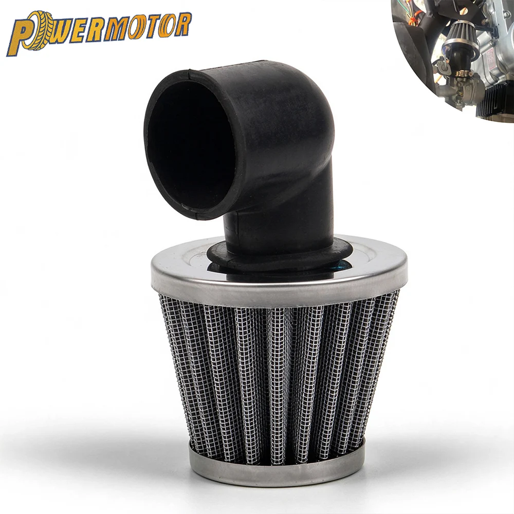 Motorcycle Universal 35mm Right Angle Air Filter for Honda Yamaha Suzuki Kawasaki 50cc 110cc 125cc 140cc Scooter Dirt Pit Bike