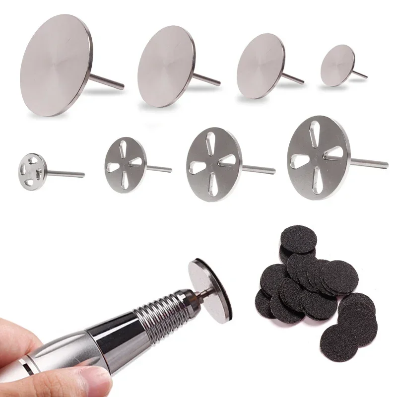 15/20/25/35mm Stainless Steel Sanding Paper Metal Disc Disk Pedicure Rotary Burr Feet File Calluse Sandpaper Nail Drill Bit