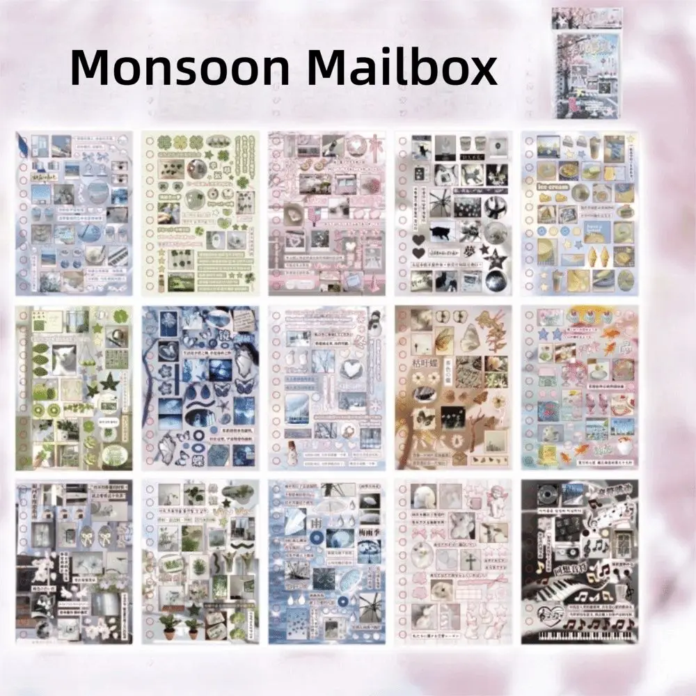 Cute Die-cut 3D Sticker Book Cartoon Style Cut Film Coil DIY Scrapbook Stickers Collage Material Wind-Cut Film