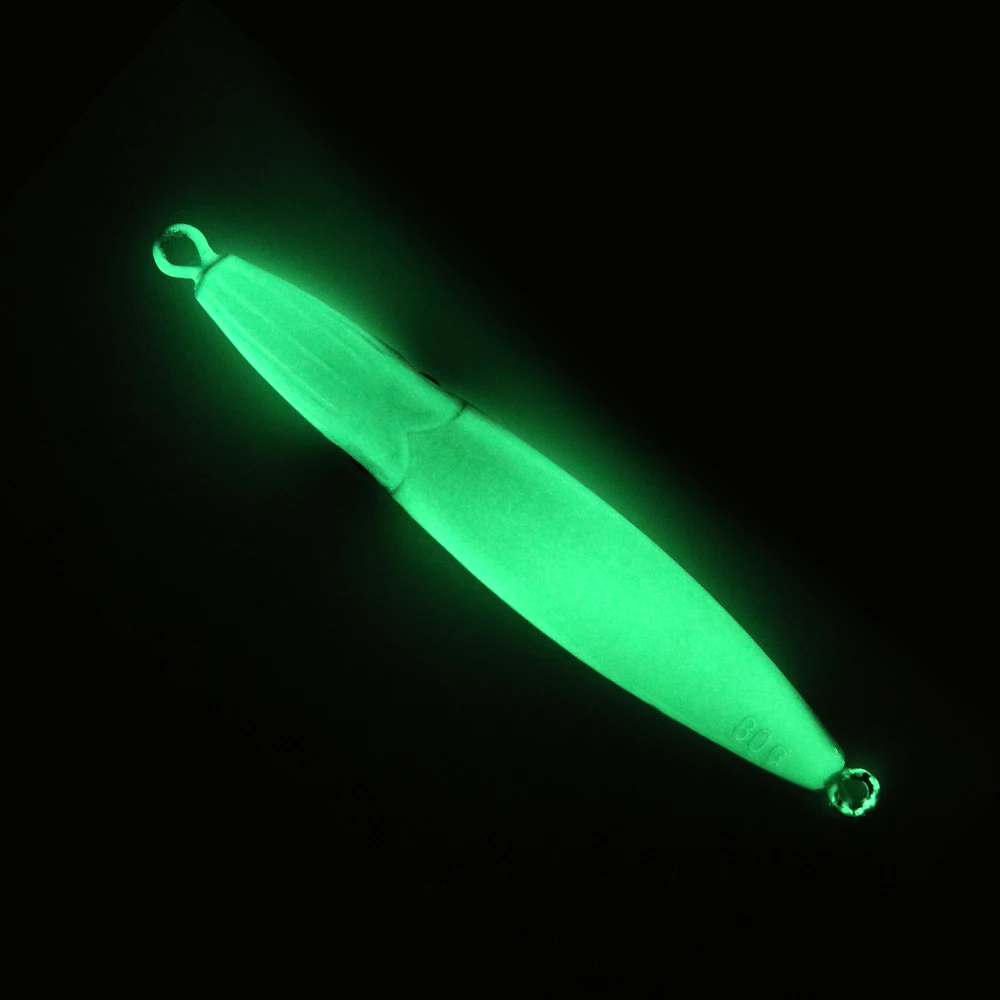 JIGGING PRO Metal Jig 60g 80g 100g Luminous Glow Fast Sinking Slow Jigging Saltwater Fishing Lure - view 3