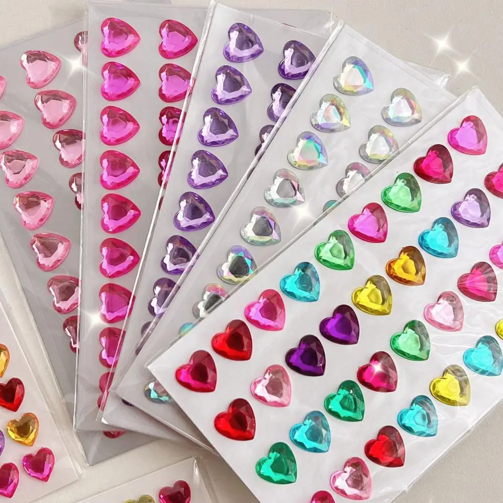 3D Faux Crystal Heart Sticker Self-Adhesive Perfect For DIY Scrapbooking Journaling Supply Lovely Stereoscopic Crystal Sticker