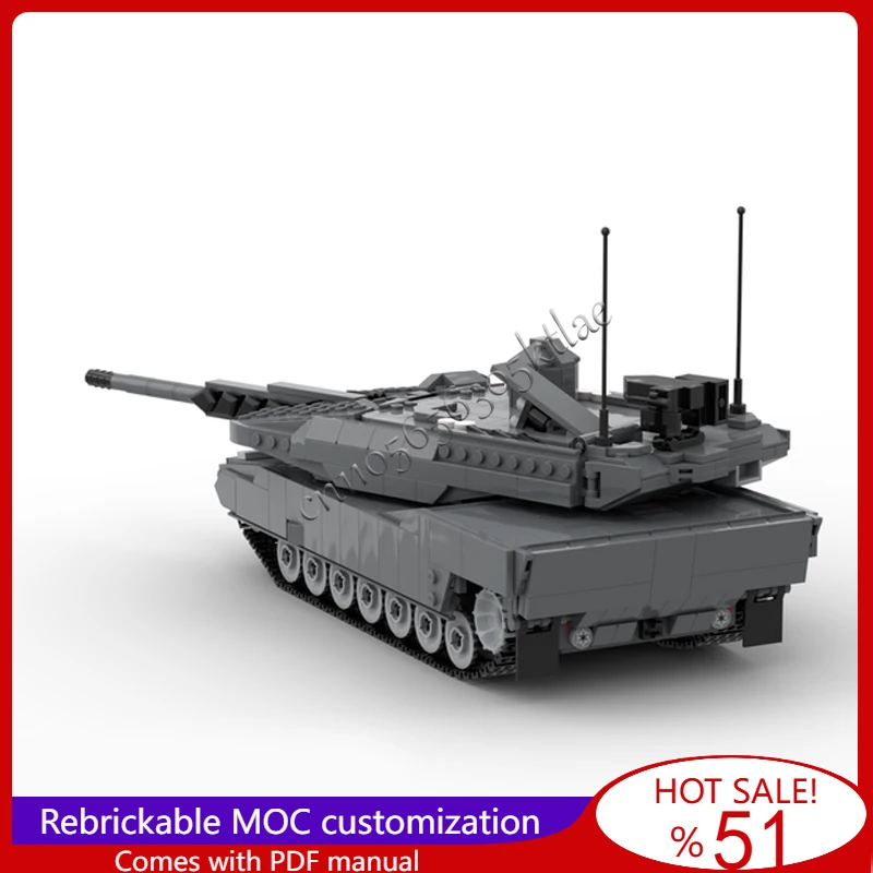 1199 peças moc kemp panzer kf51 luz moderna tanque modelo montado educacional criativo para crianças brinquedos surpresa presentes de natal