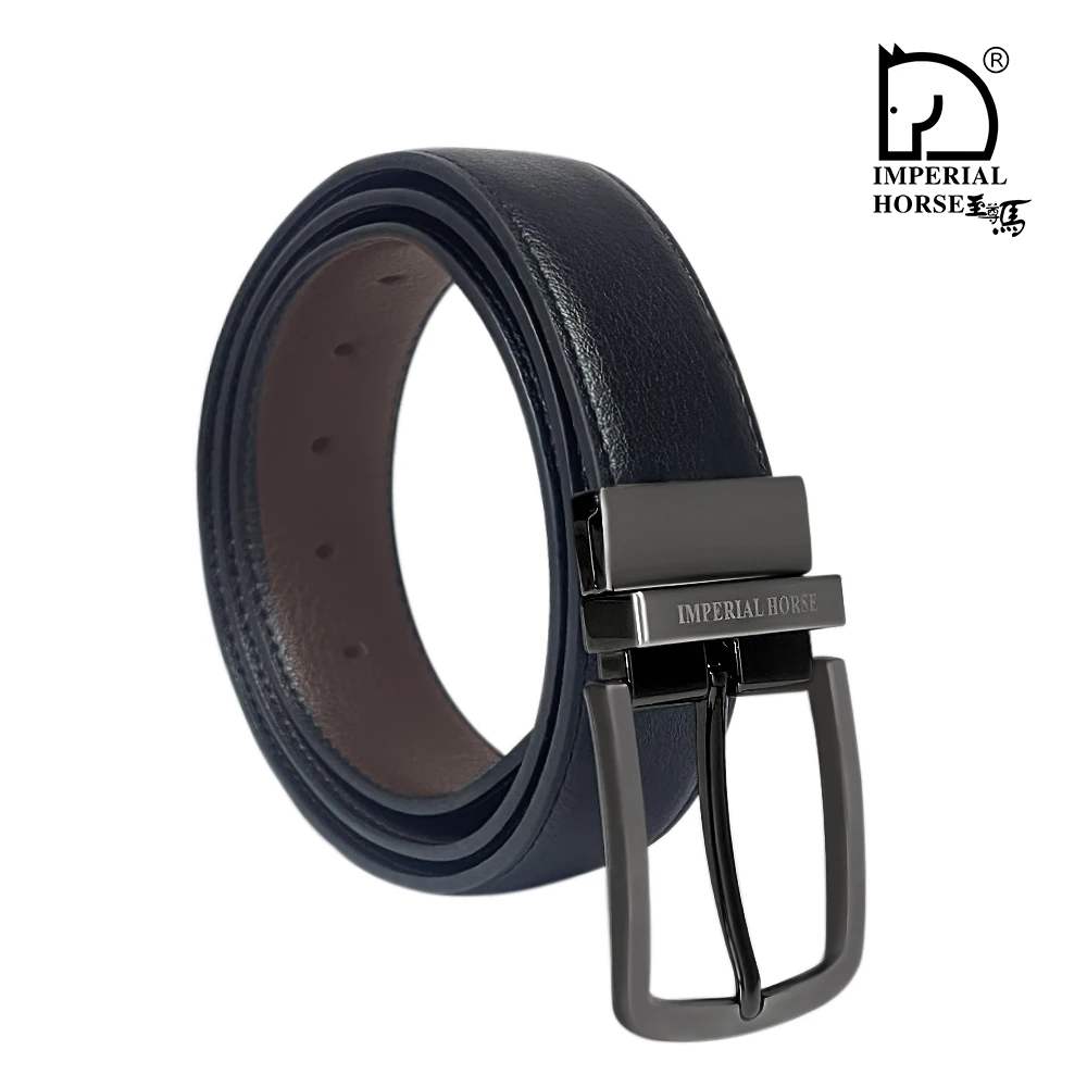 Imperial Horse H4150 Men's Leather Belt with black and brown dual-purpose flip buckle Send box