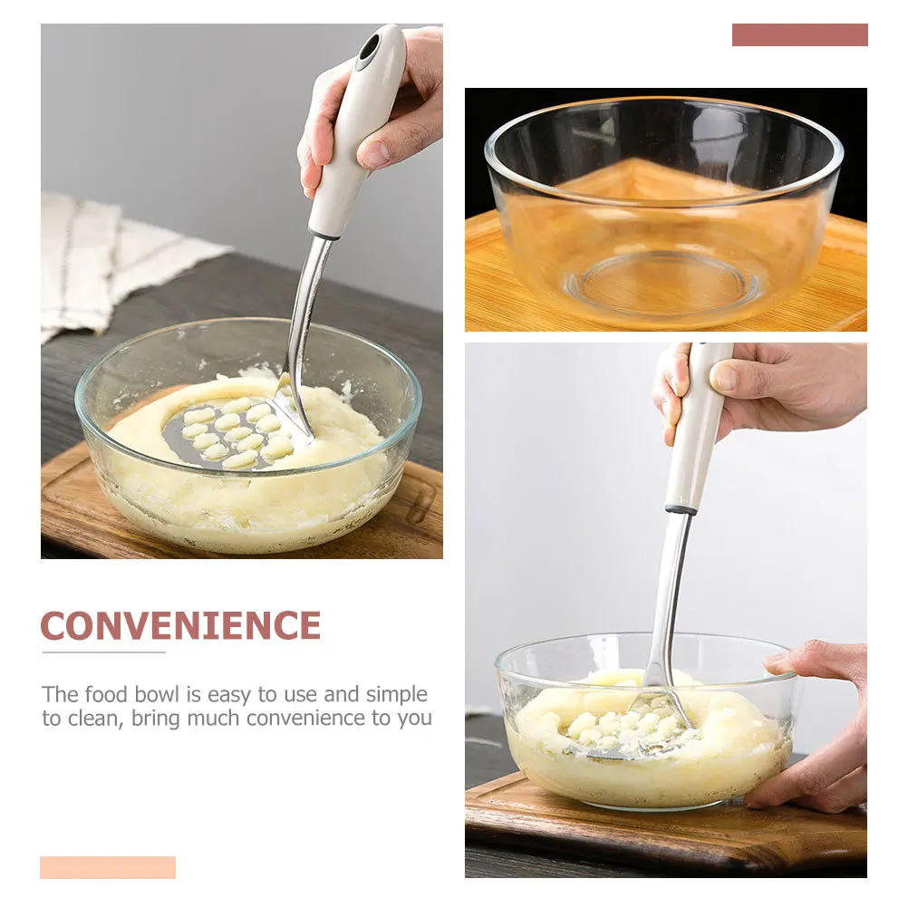 

Glass Bowl Household Premium Material Easy Clean Salad Mashed Potatoes Container Kitchen Tableware Decorative Holder