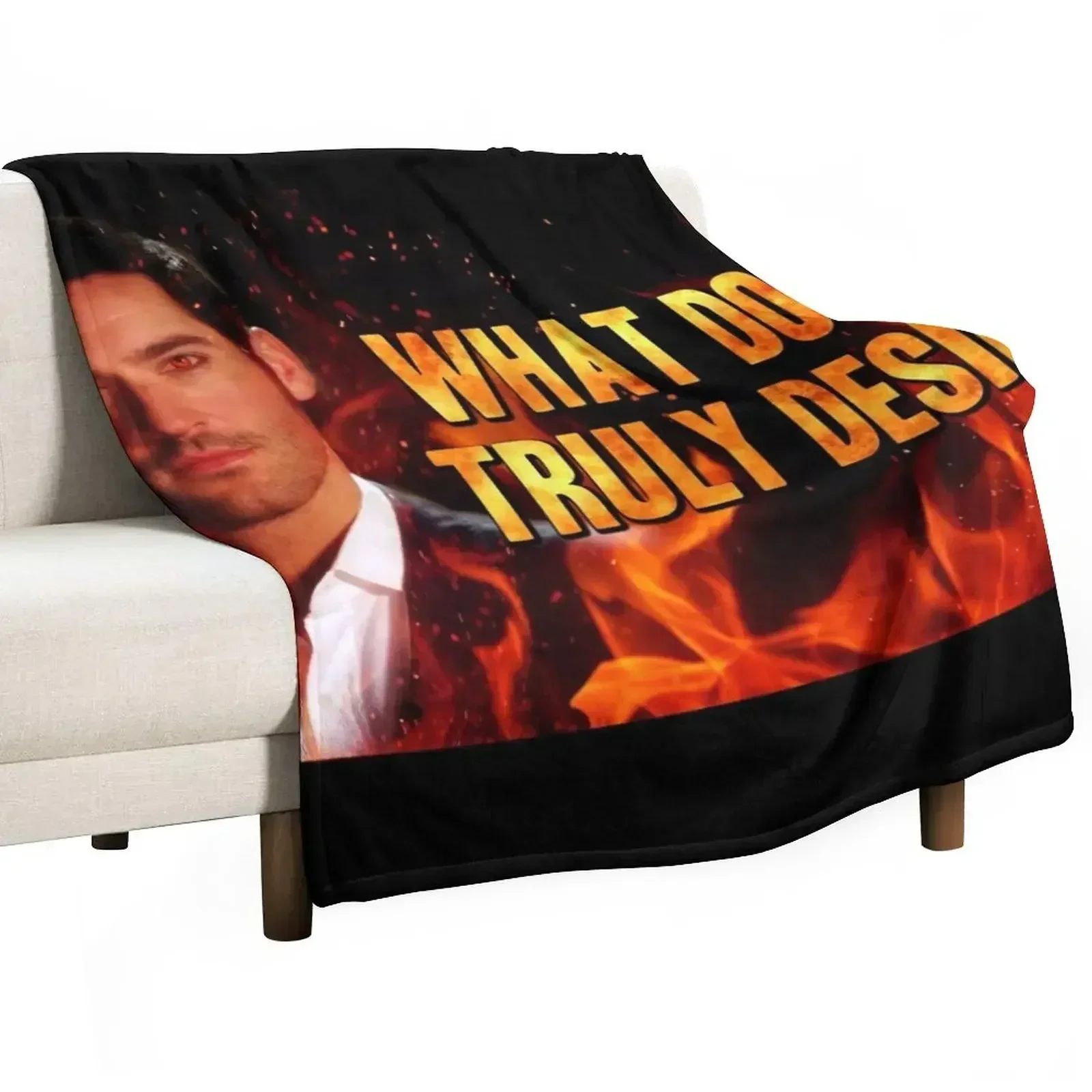 Lucifer - What do you desire? Throw Blanket wednesday Loose For Decorative Sofa Blankets