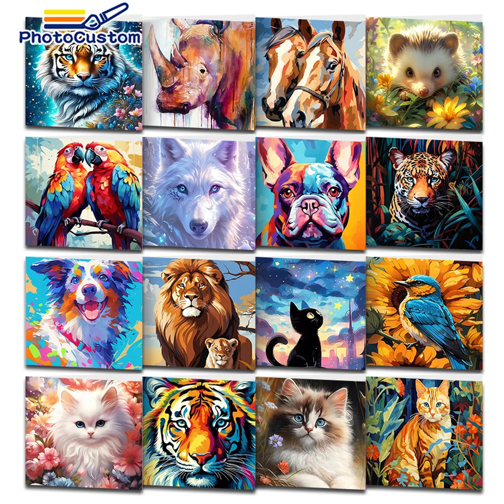 

PhotoCustom Coloring By Numbers On Canvas Diy Handpainted Painting Kit Adults Acrylic Paint With Number Wall Art Picture Home De