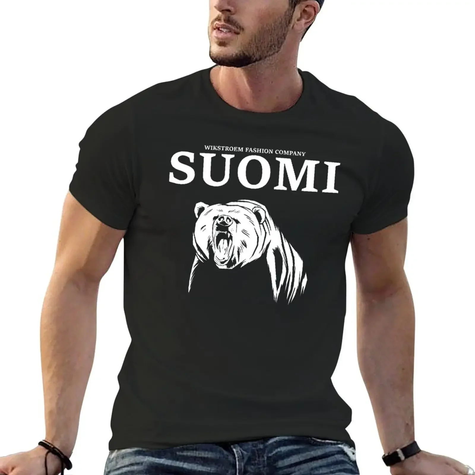 Wikstroem Finland Suomi Bear T-Shirt boys whites aesthetic clothes anime tshirt plain t shirts men