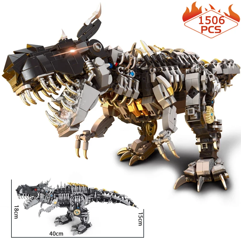 

Jurassic Park World Tyrannosaurus Rex Building Bolcks Creative Expert Ancient Mechanical Dinosaur Model Bricks Toys For Kid MOC